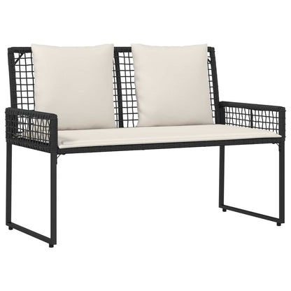 Set di Mobili da Esterno con cuscino 4 pcs Nero e Bianco Crema | homemem39