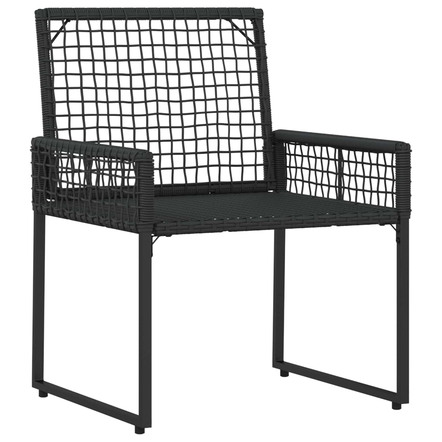 Set di Mobili da Esterno con cuscino 4 pcs Nero e Bianco Crema | homemem39
