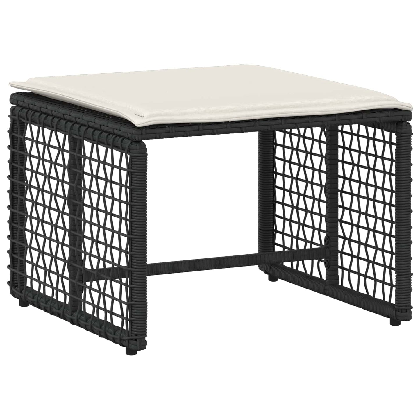 Set di Mobili da Esterno con cuscino 5 pcs Nero e Bianco | homemem39