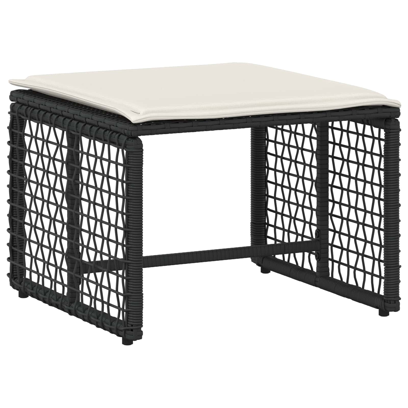 Set di Mobili da Esterno con cuscino 5 pcs Nero e Bianco | homemem39
