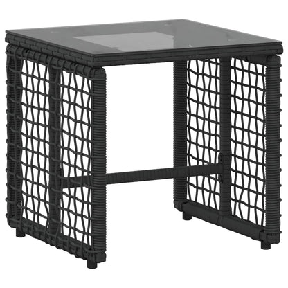 Set di Mobili da Esterno con cuscino 5 pcs Nero e Bianco | homemem39