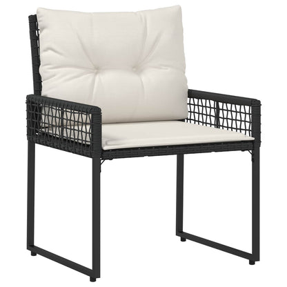 Set di Mobili da Esterno con cuscino 5 pcs Nero e Bianco | homemem39