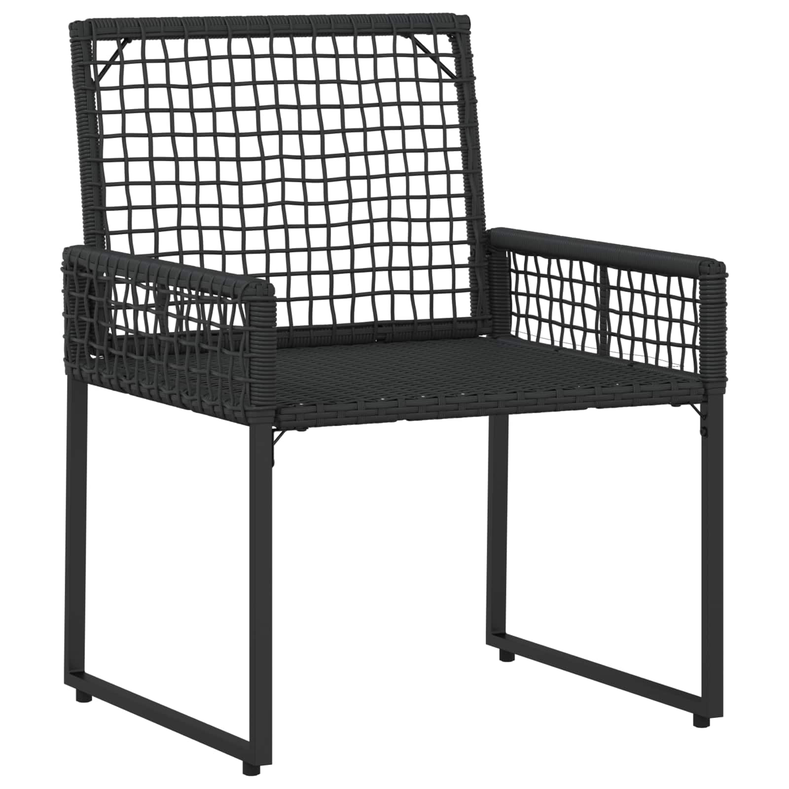 Set di Mobili da Esterno con cuscino 5 pcs Nero e Bianco | homemem39