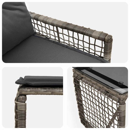 Set di Mobili da Esterno con cuscino 5 pcs Grigio | homemem39