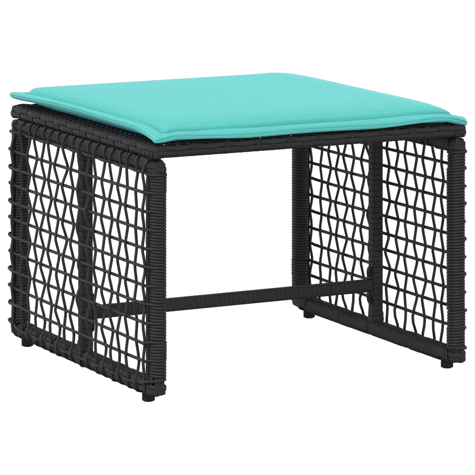 Set di Mobili da Esterno con cuscino 5 pcs Nero e Turchese | homemem39