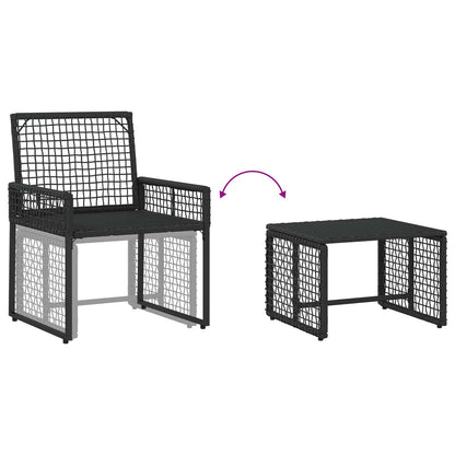 Set di Mobili da Esterno con cuscino 5 pcs Nero e Turchese | homemem39