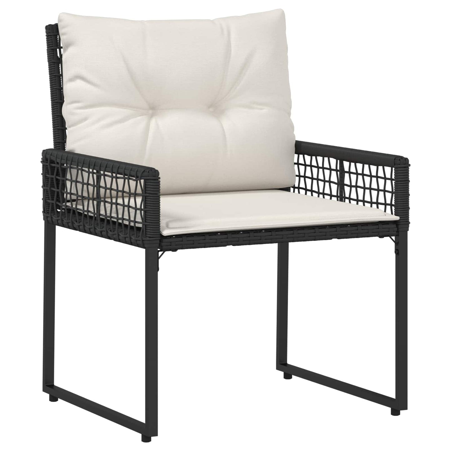 Set di Mobili da Esterno con cuscino 3 pcs Nero e Bianco | homemem39