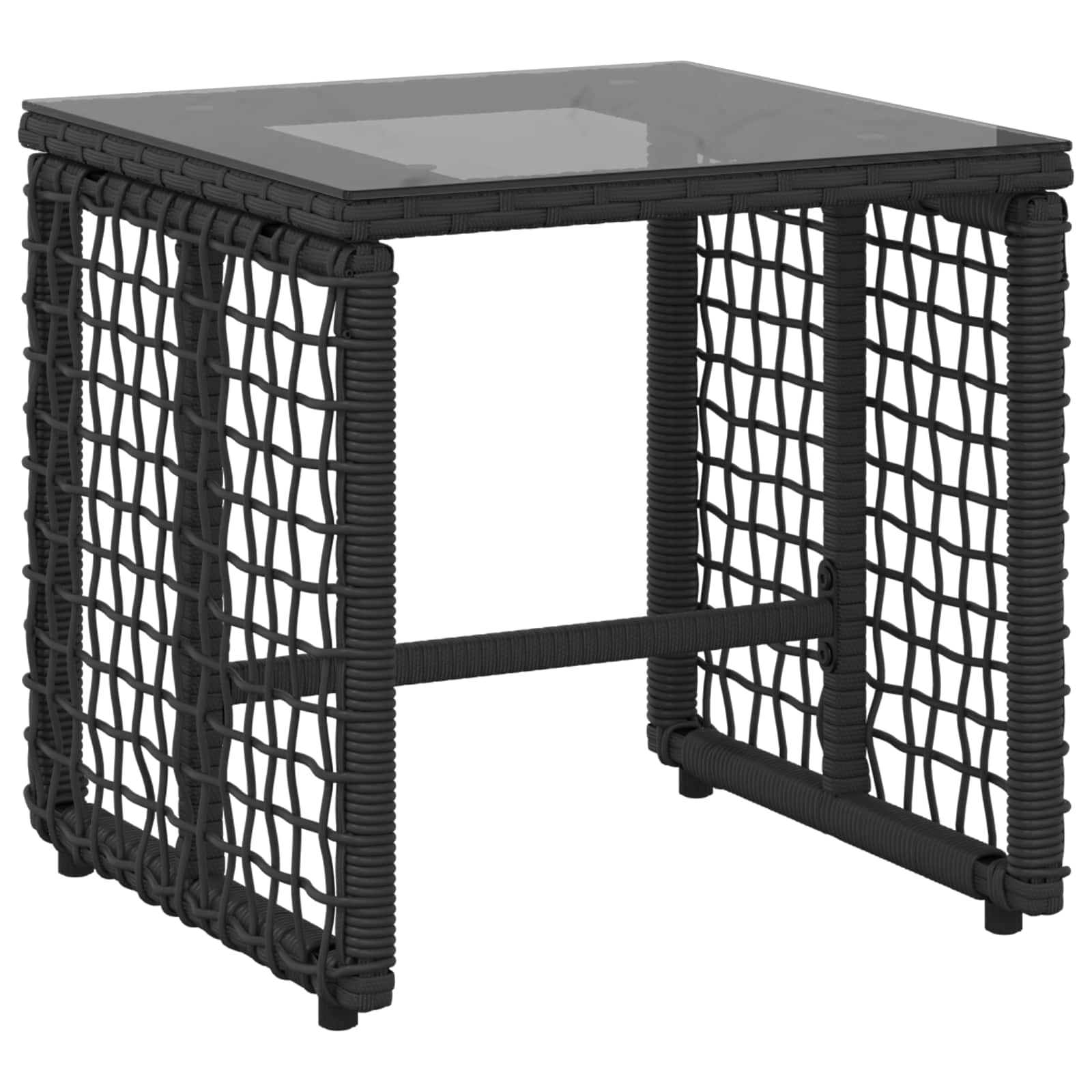 Set di Mobili da Esterno con cuscino 3 pcs Nero e Bianco | homemem39