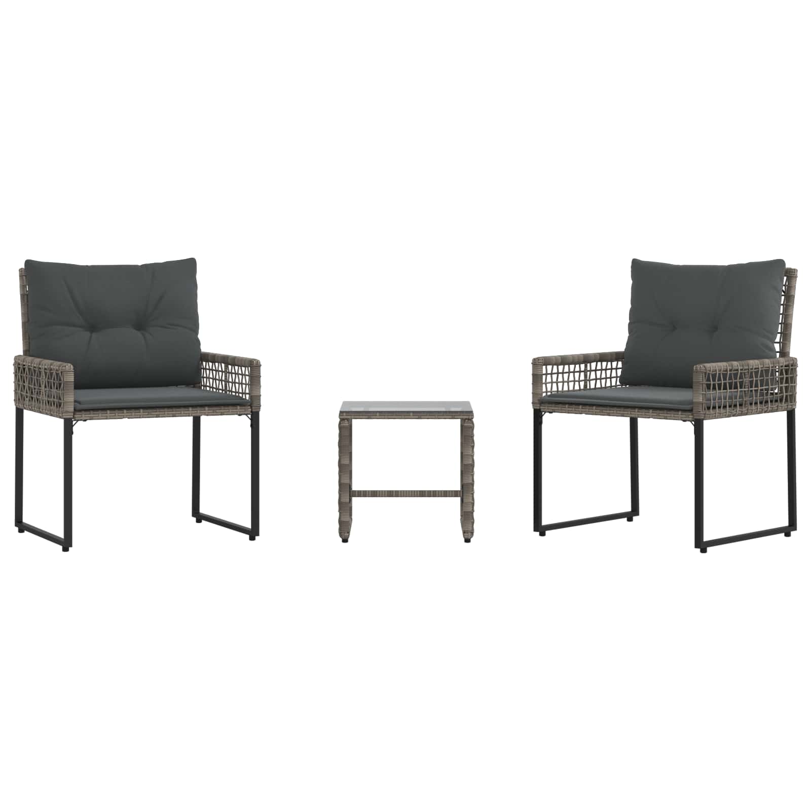 Set di Mobili da Esterno con cuscino 3 pcs Grigio | homemem39