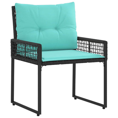 Set di Mobili da Esterno con cuscino 3 pcs Nero e Turchese | homemem39