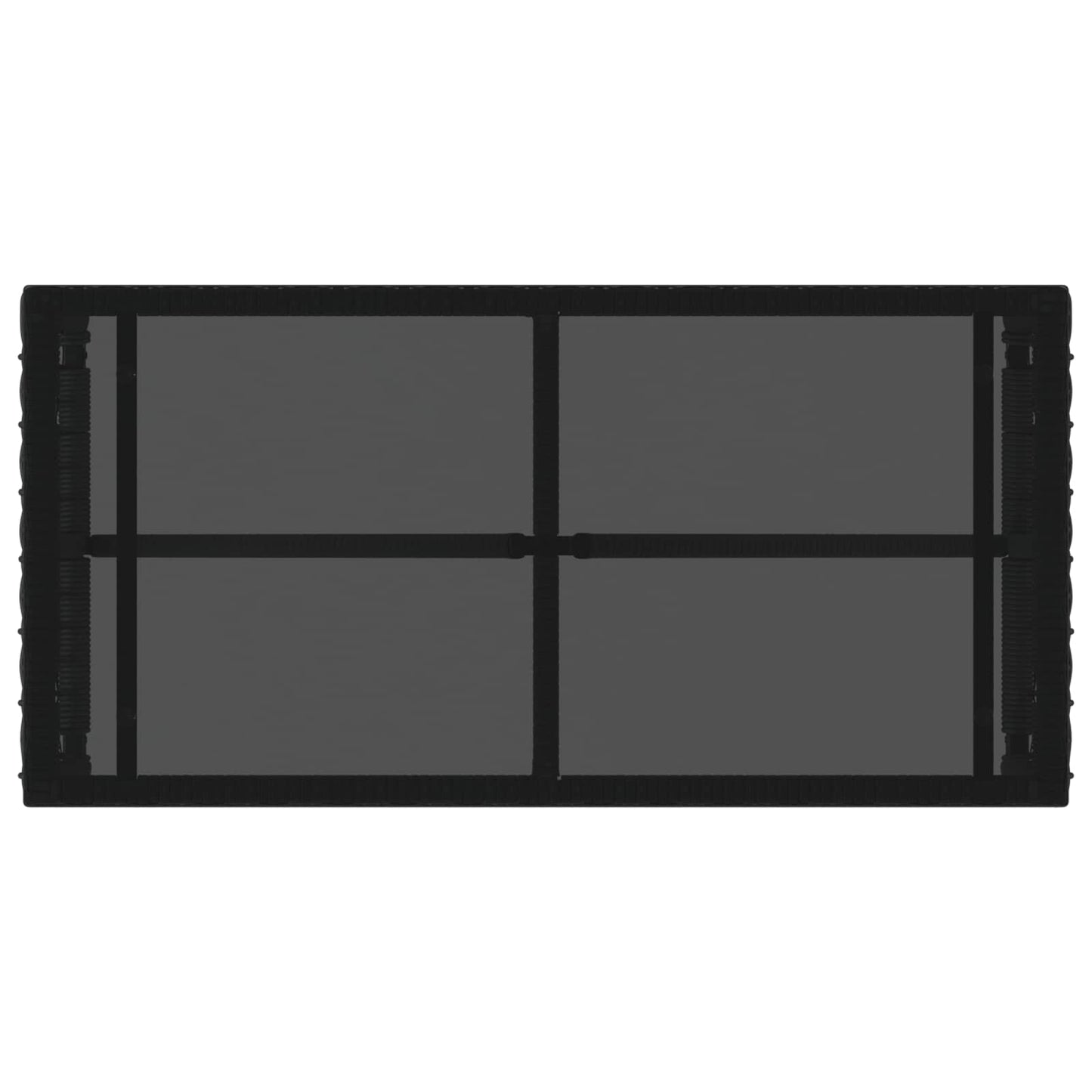Tavolo da Esterno Nero 80 x 40 x 40 cm Rattan PE e Vetro