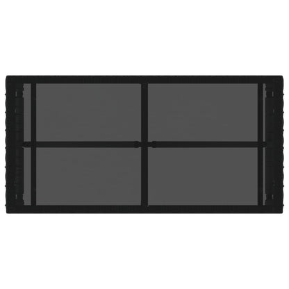 Tavolo da Esterno Nero 80 x 40 x 40 cm Rattan PE e Vetro