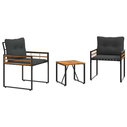 Set di Mobili da Esterno con cuscino 3 pcs Grigio tenue