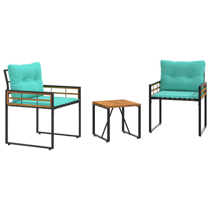 Set di Mobili da Esterno con cuscino 3 pcs Turchese