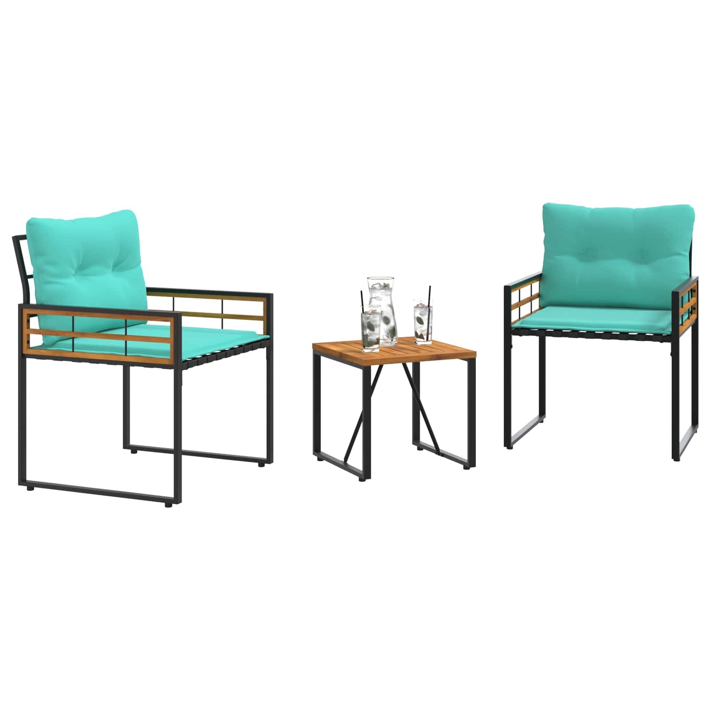 Set di Mobili da Esterno con cuscino 3 pcs Turchese