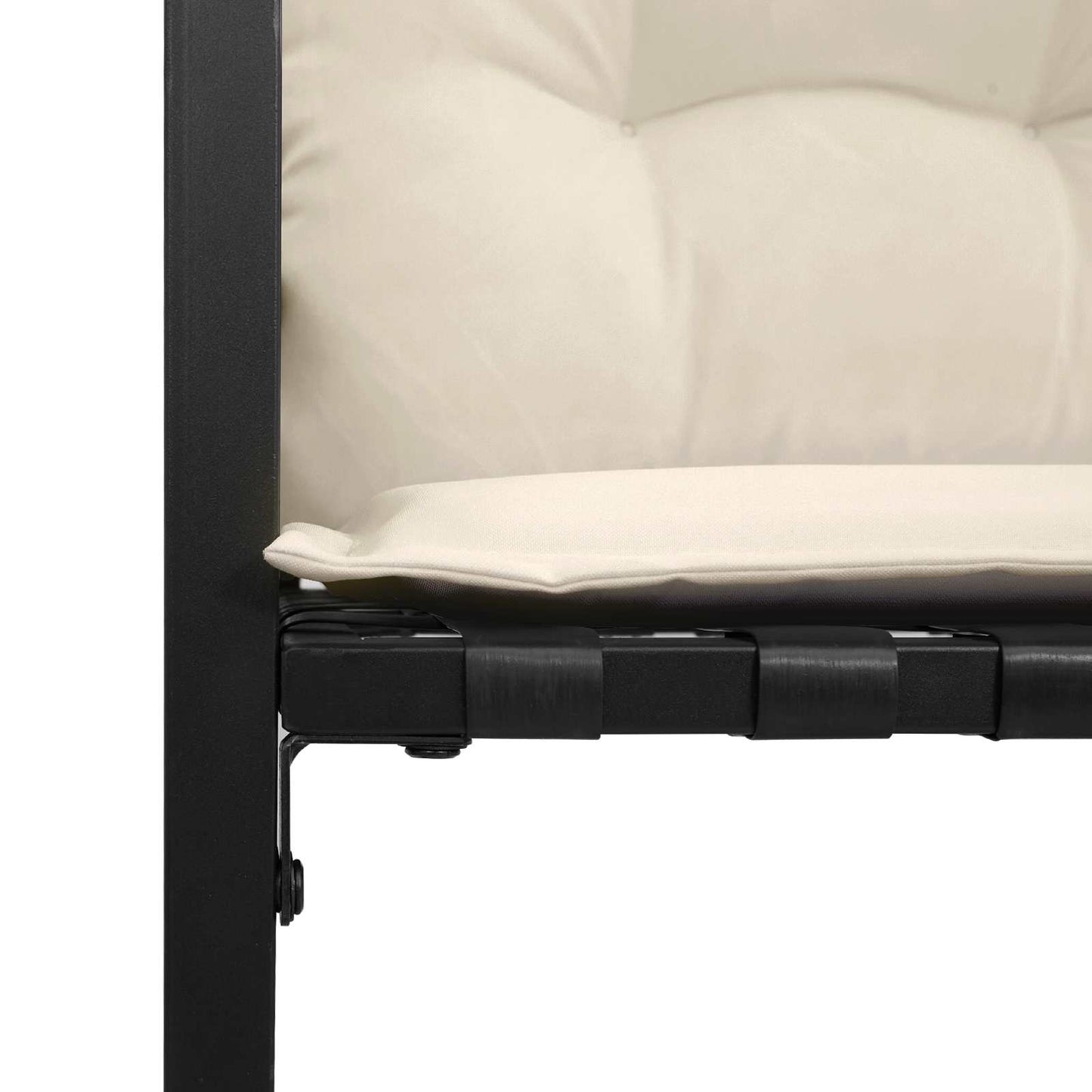 Panchetta in Legno a Strati con cuscino Crema 114 x 55 x 77 cm | homemem39
