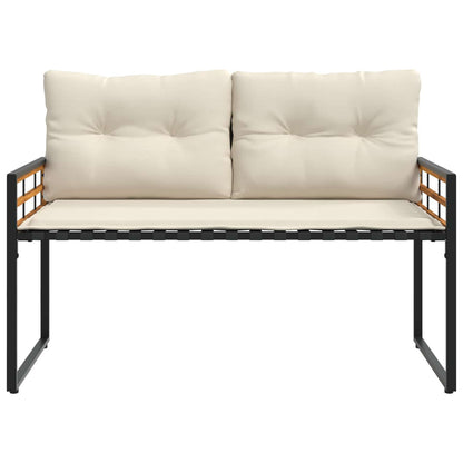 Panchetta in Legno a Strati con cuscino Crema 114 x 55 x 77 cm | homemem39