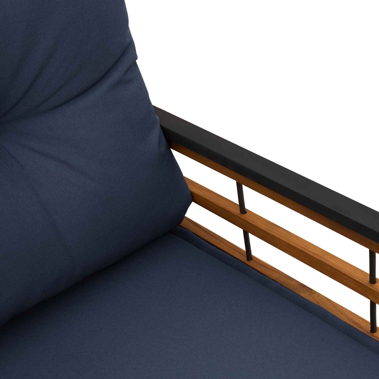 Panchetta in Legno a Strati con cuscino Navy 114 x 55 x 77 cm | homemem39