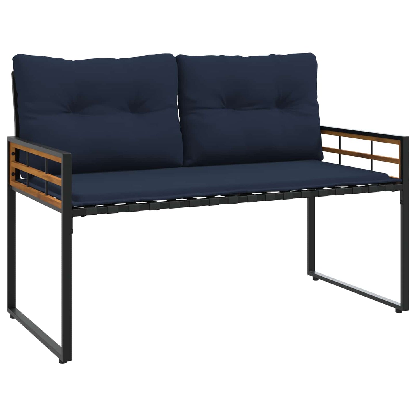 Panchetta in Legno a Strati con cuscino Navy 114 x 55 x 77 cm | homemem39