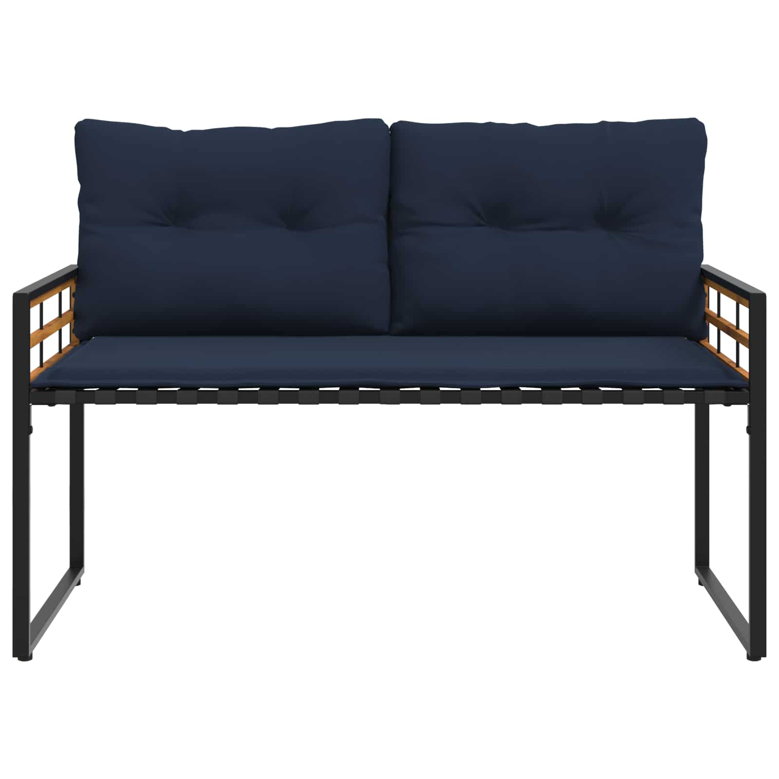 Panchetta in Legno a Strati con cuscino Navy 114 x 55 x 77 cm | homemem39