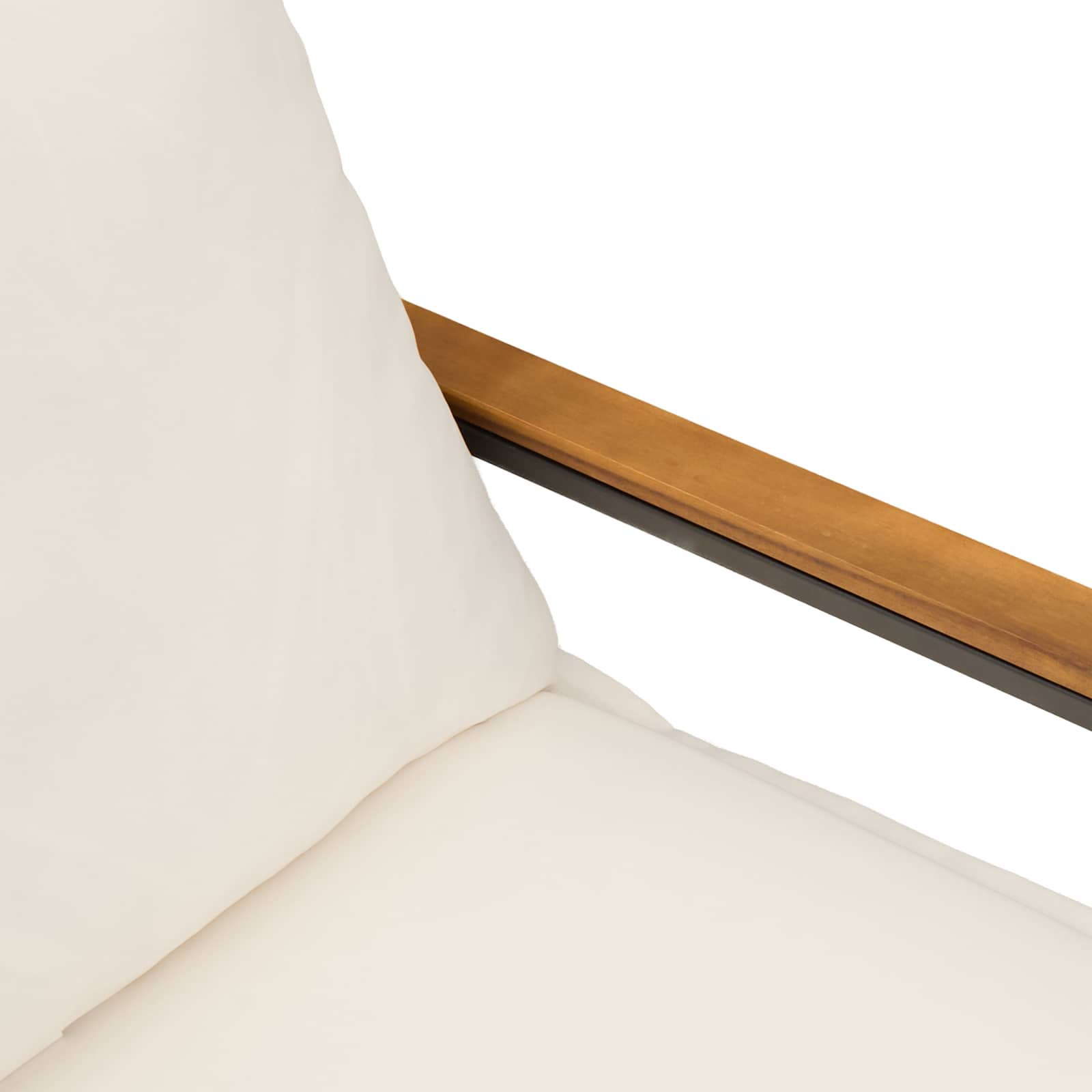 panchina Nero e Bianco Crema 115 x 65 x 72 cm Rattan | homemem39