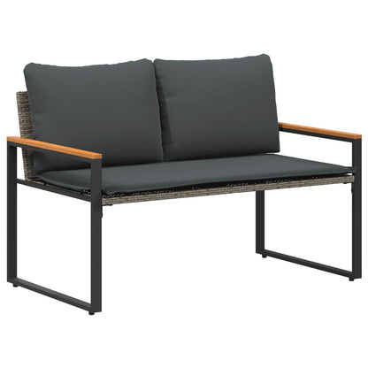 panchina Grigio e Grigio Scuro 115 x 65 x 72 cm Rattan | homemem39