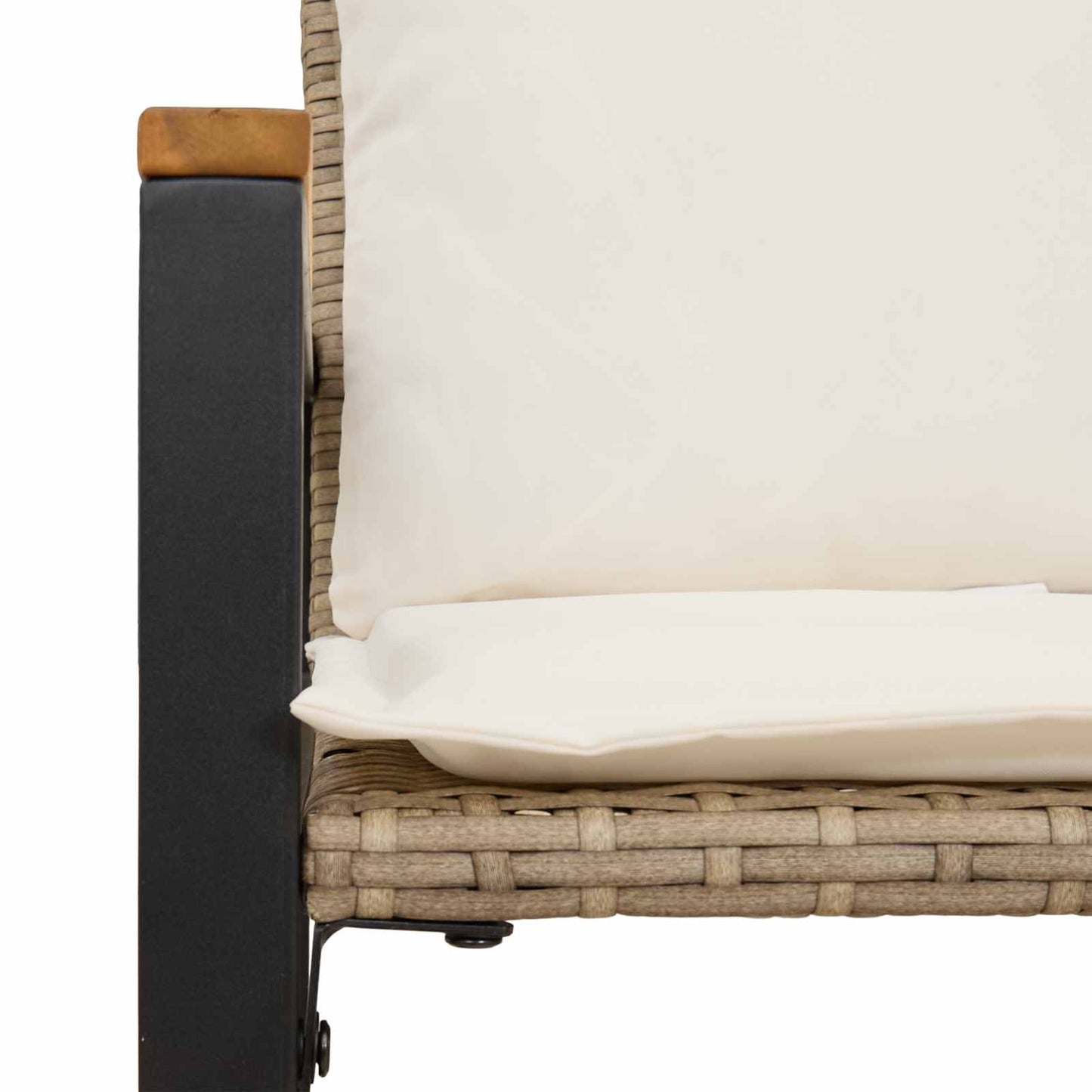 panchina Beige e Bianco Crema 115 x 65 x 72 cm Rattan | homemem39