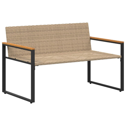 panchina Beige e Bianco Crema 115 x 65 x 72 cm Rattan | homemem39