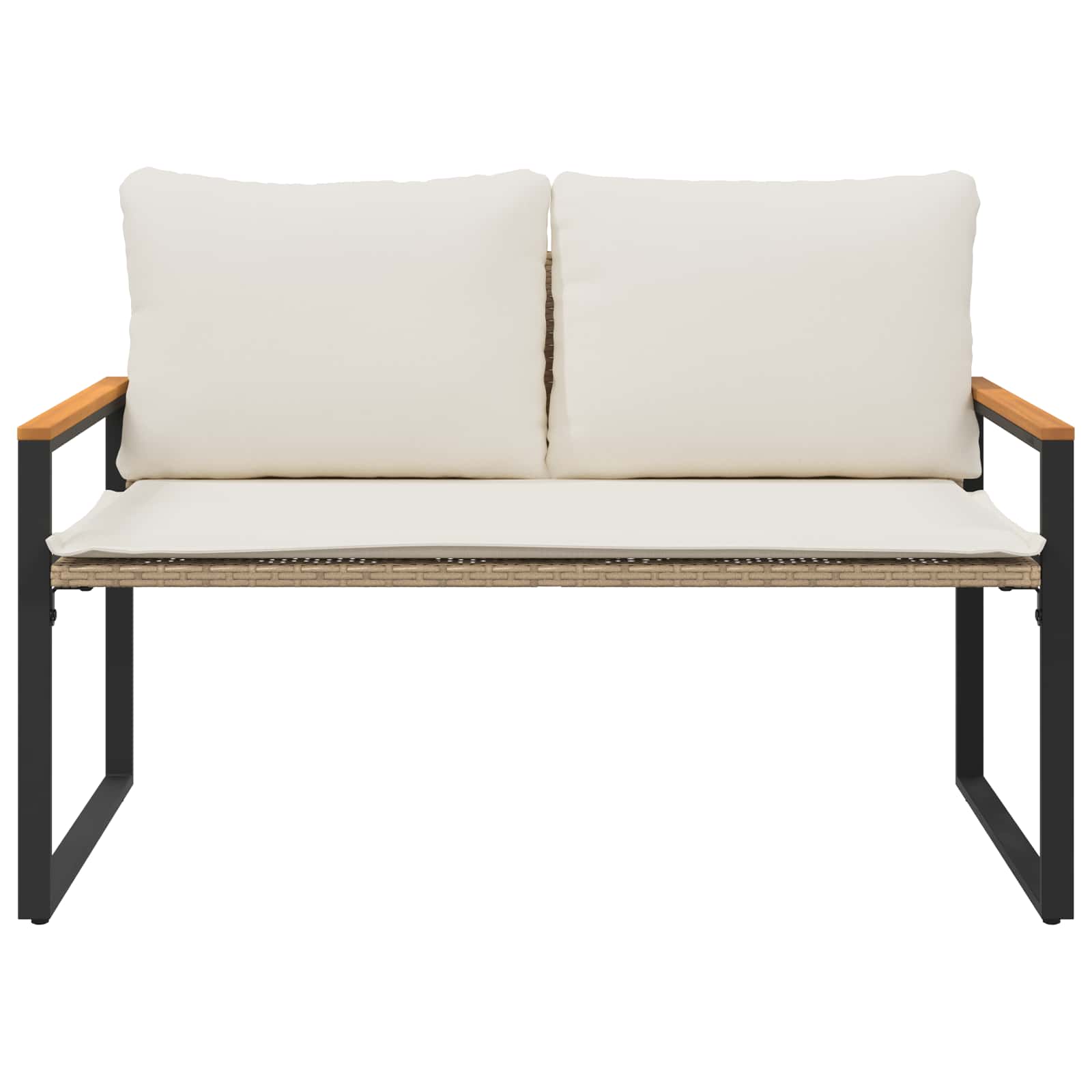 panchina Beige e Bianco Crema 115 x 65 x 72 cm Rattan | homemem39