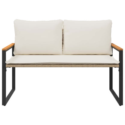 panchina Beige e Bianco Crema 115 x 65 x 72 cm Rattan | homemem39