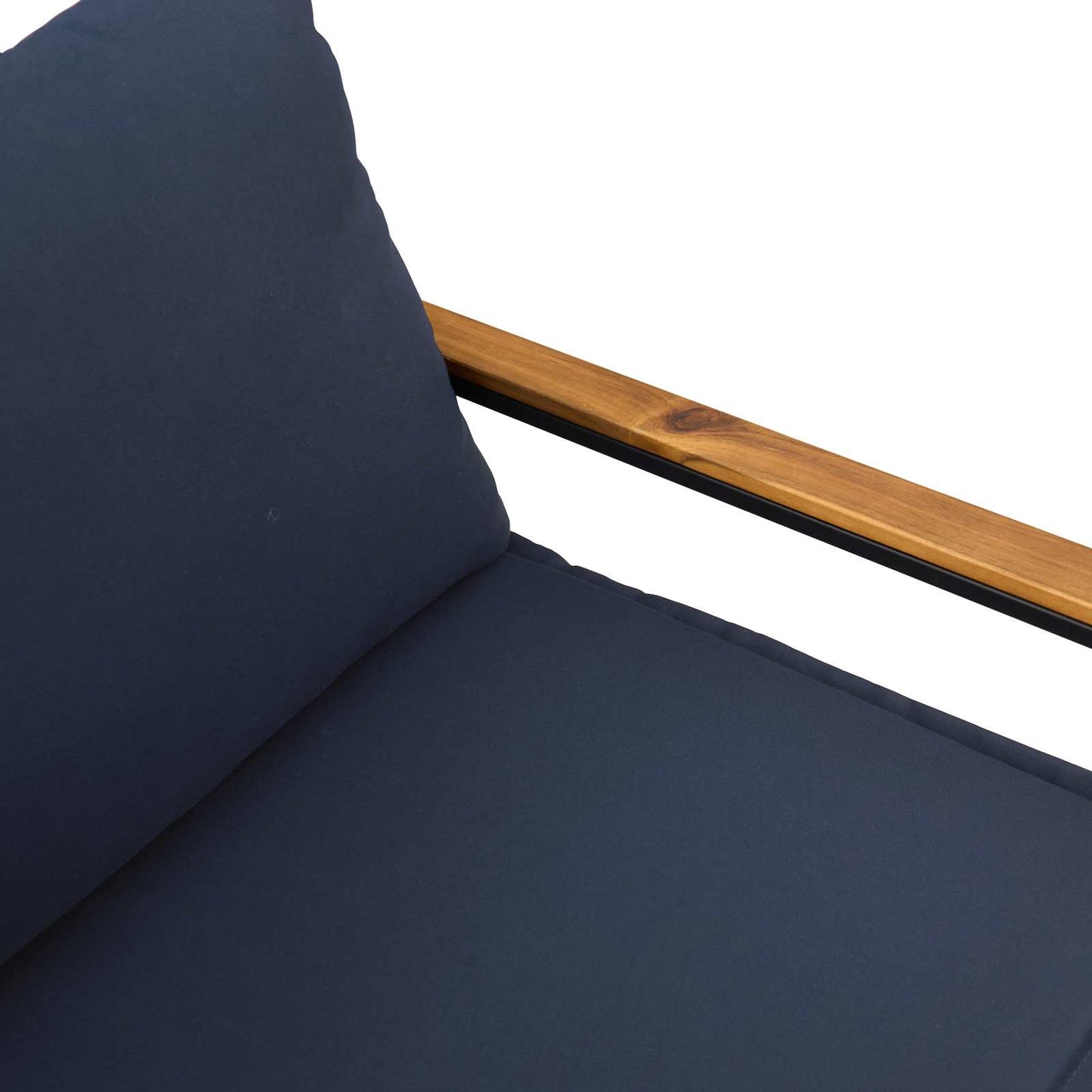 panchina con cuscino Grigio e Blu Navy 115 x 65 x 72 cm Rattan | homemem39