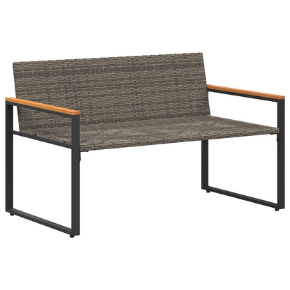 panchina con cuscino Grigio e Blu Navy 115 x 65 x 72 cm Rattan | homemem39