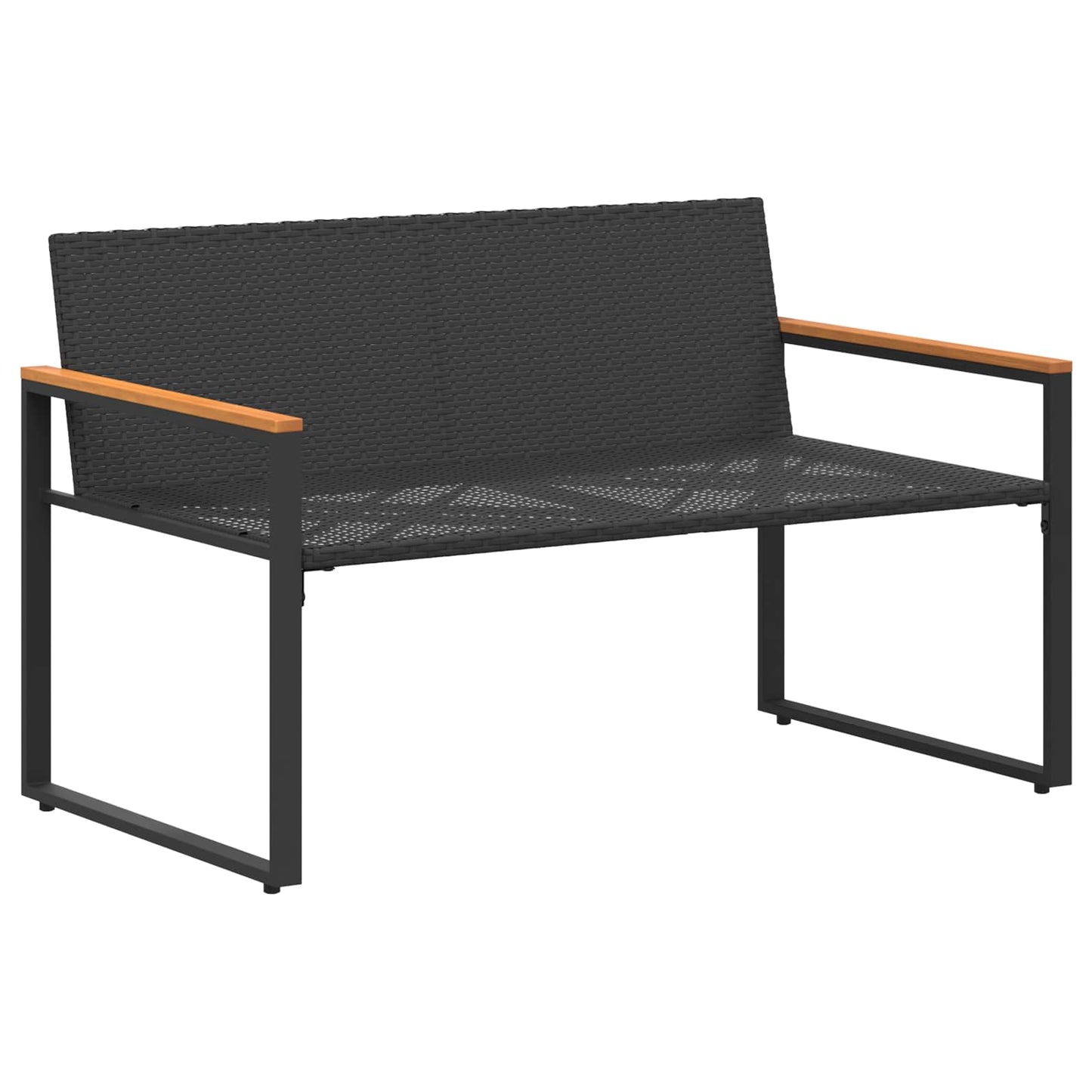 panchina con cuscino Nero e Turchese 115 x 65 x 72 cm Rattan | homemem39