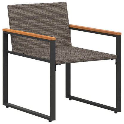 Set di Mobili con cuscino 3 pcs Grigio e Blu Navy Rattan