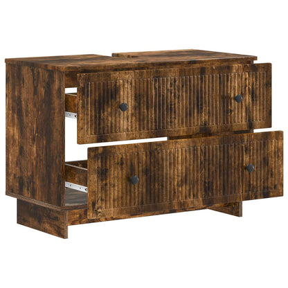 Armadio per Lavabo da Bagno EDE Rovere Fumo 82 x 41 x 59 cm