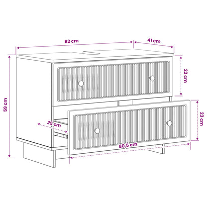 Armadio per Lavabo da Bagno EDE Rovere Fumo 82 x 41 x 59 cm | homemem39