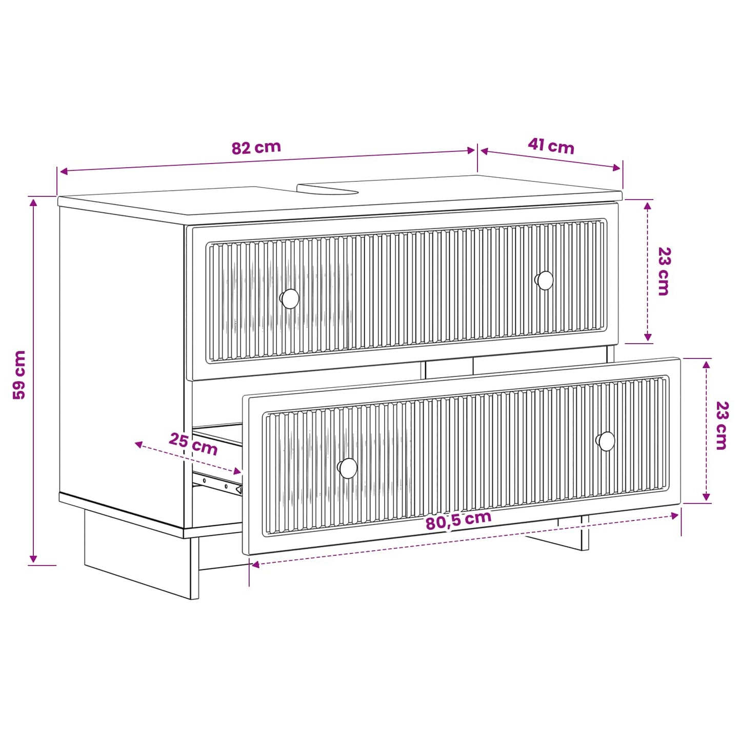 Armadio per Lavabo da Bagno EDE Legno antico 82 x 41 x 59 cm | homemem39