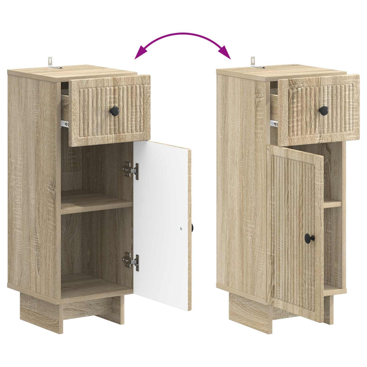 Mobiletto da Bagno EDE Rovere Sonoma 30 x 31 x 80 cm