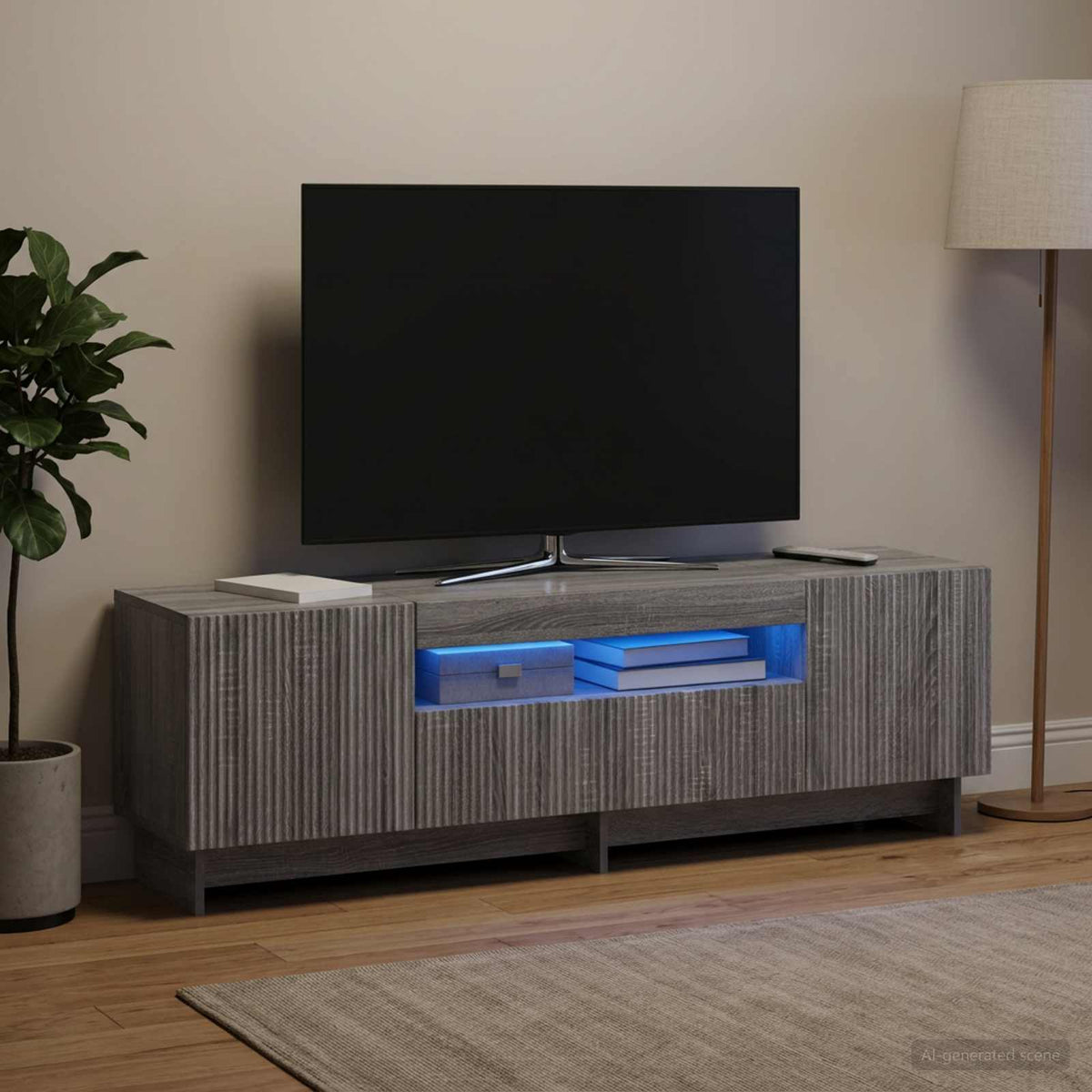 Mobile TV LED EDE 153 x 35 x 43 cm Sonoma grigio