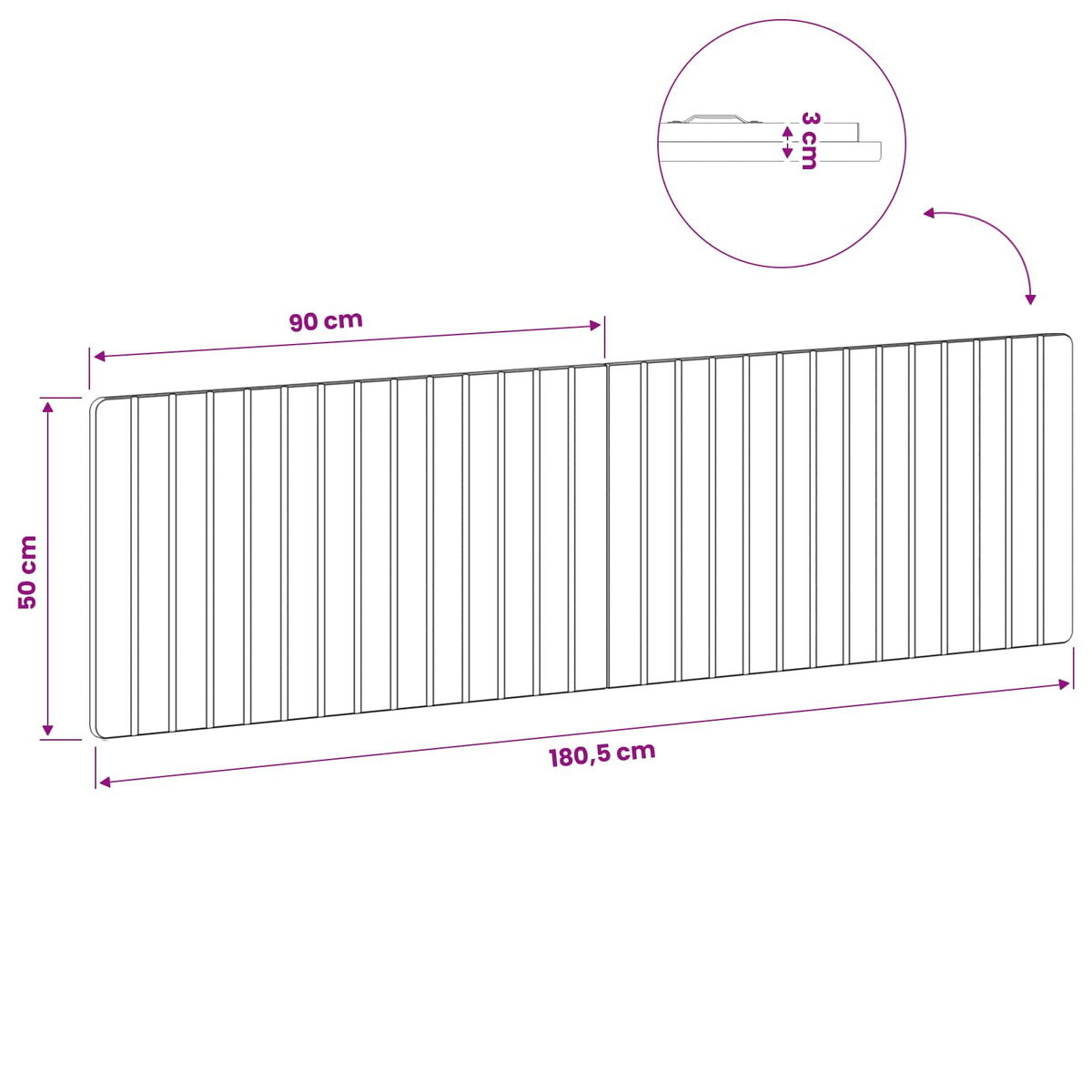 Testiera da Muro ZWOLLE Bianco Lucido Legno ingegnerizzato - homemem39