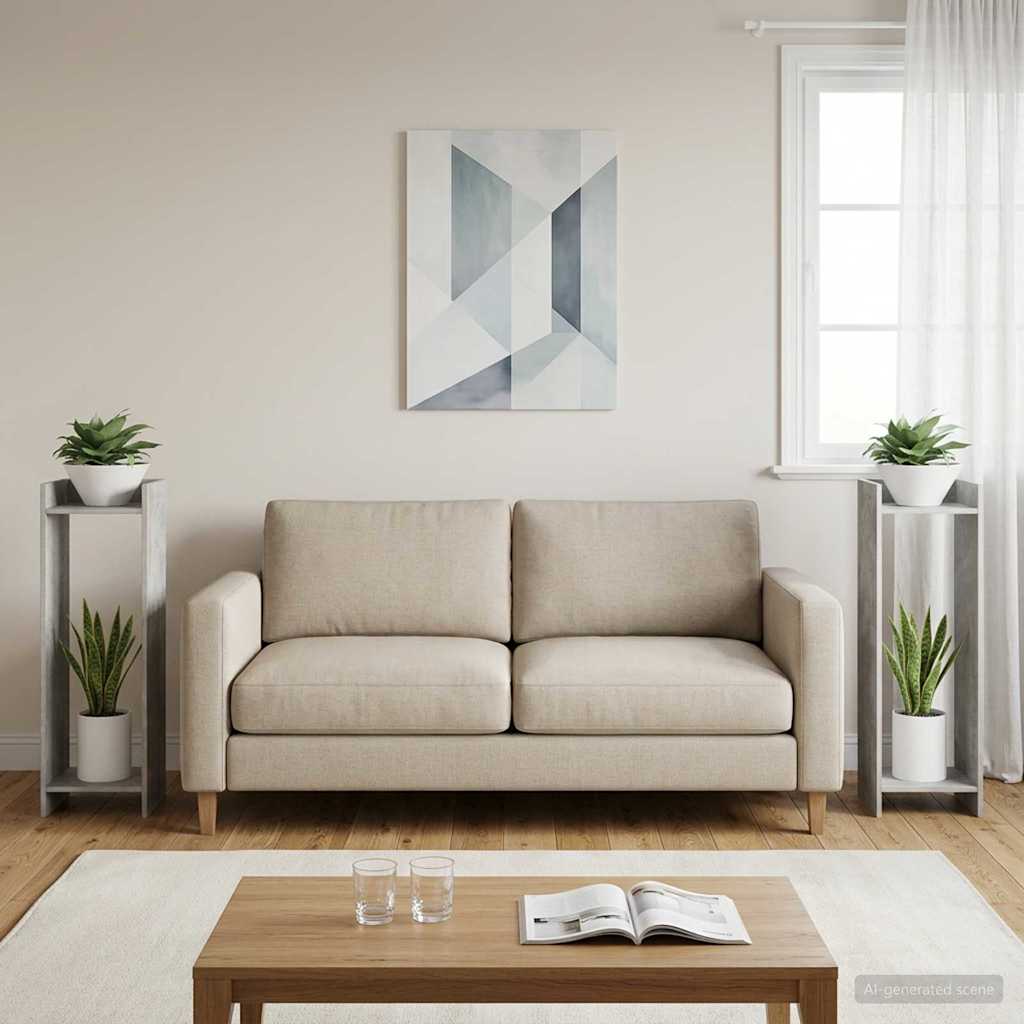 Supporto per piante 2 pcs Grigio Cemento 30 x 30 x 100 cm | homemem39