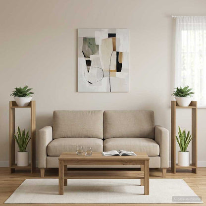 Supporto per piante 2 pcs Rovere Artigianale 30 x 30 x 100 cm | homemem39