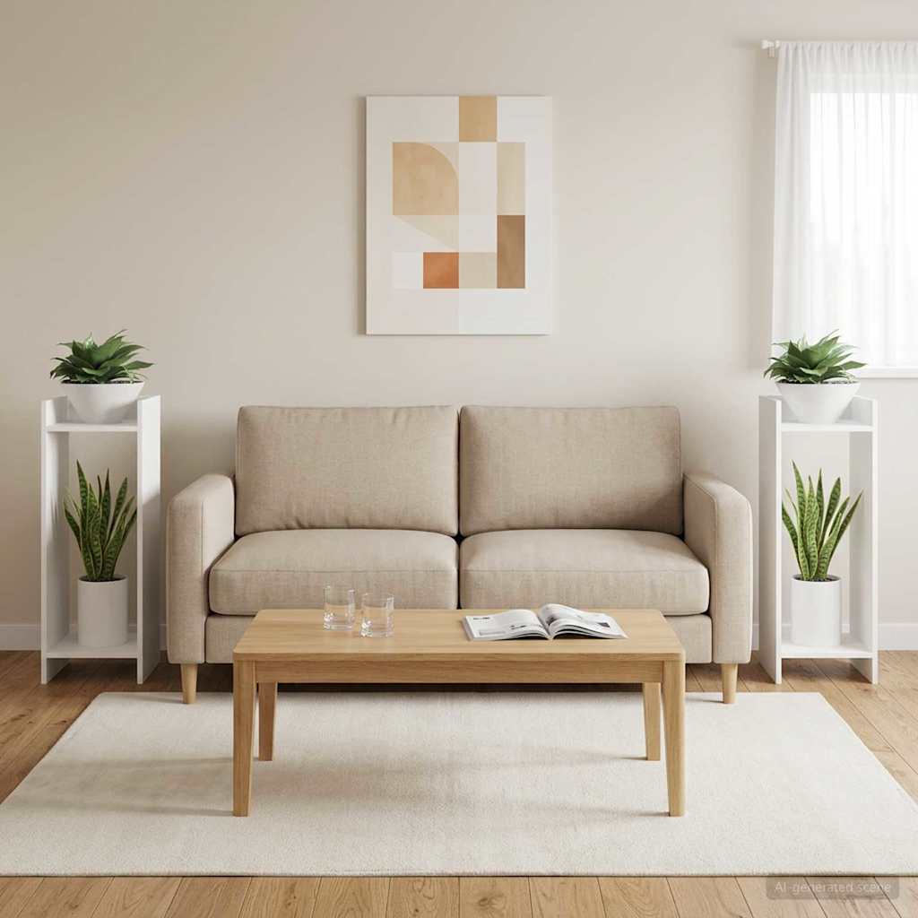 Supporto per piante 2 pcs Bianco 30 x 30 x 80 cm | homemem39