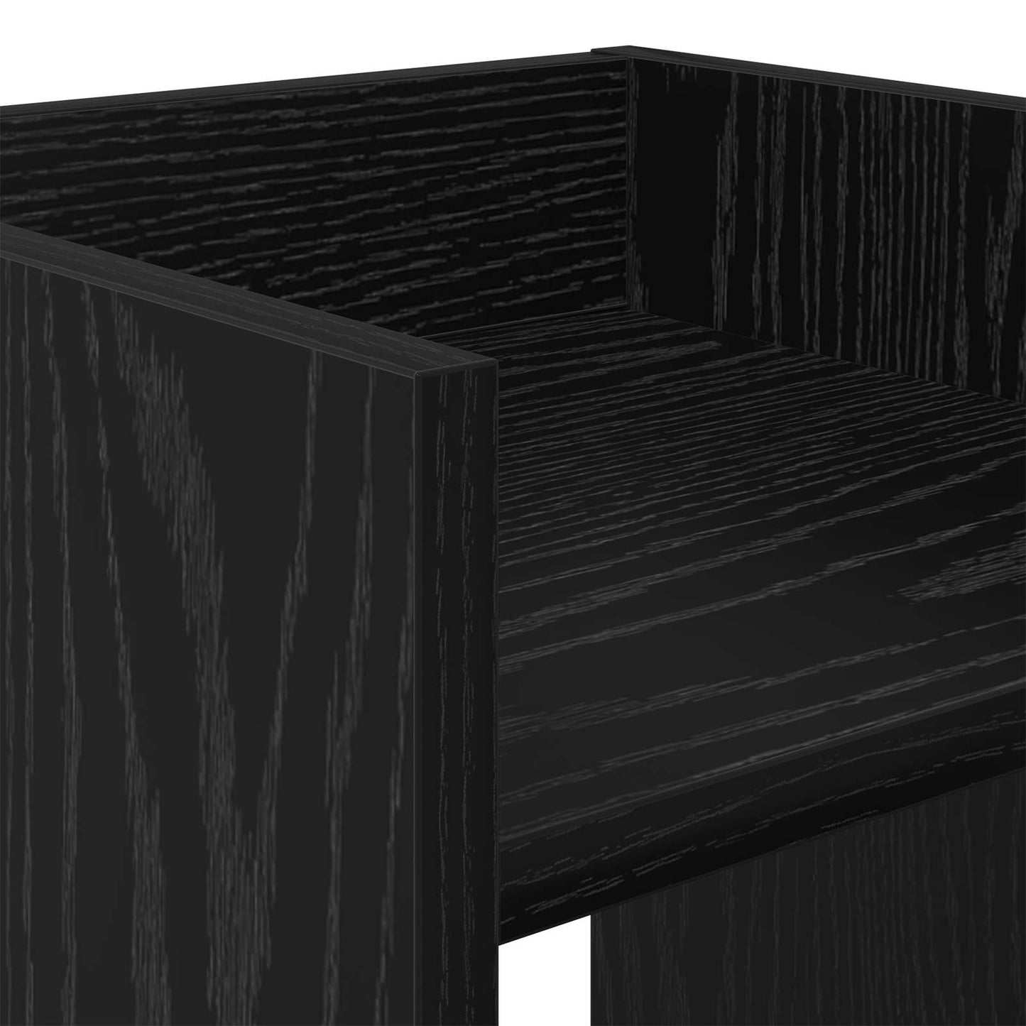 Supporto per piante con lo scaffale Rovere Nero 30 x 30 x 80 cm | homemem39