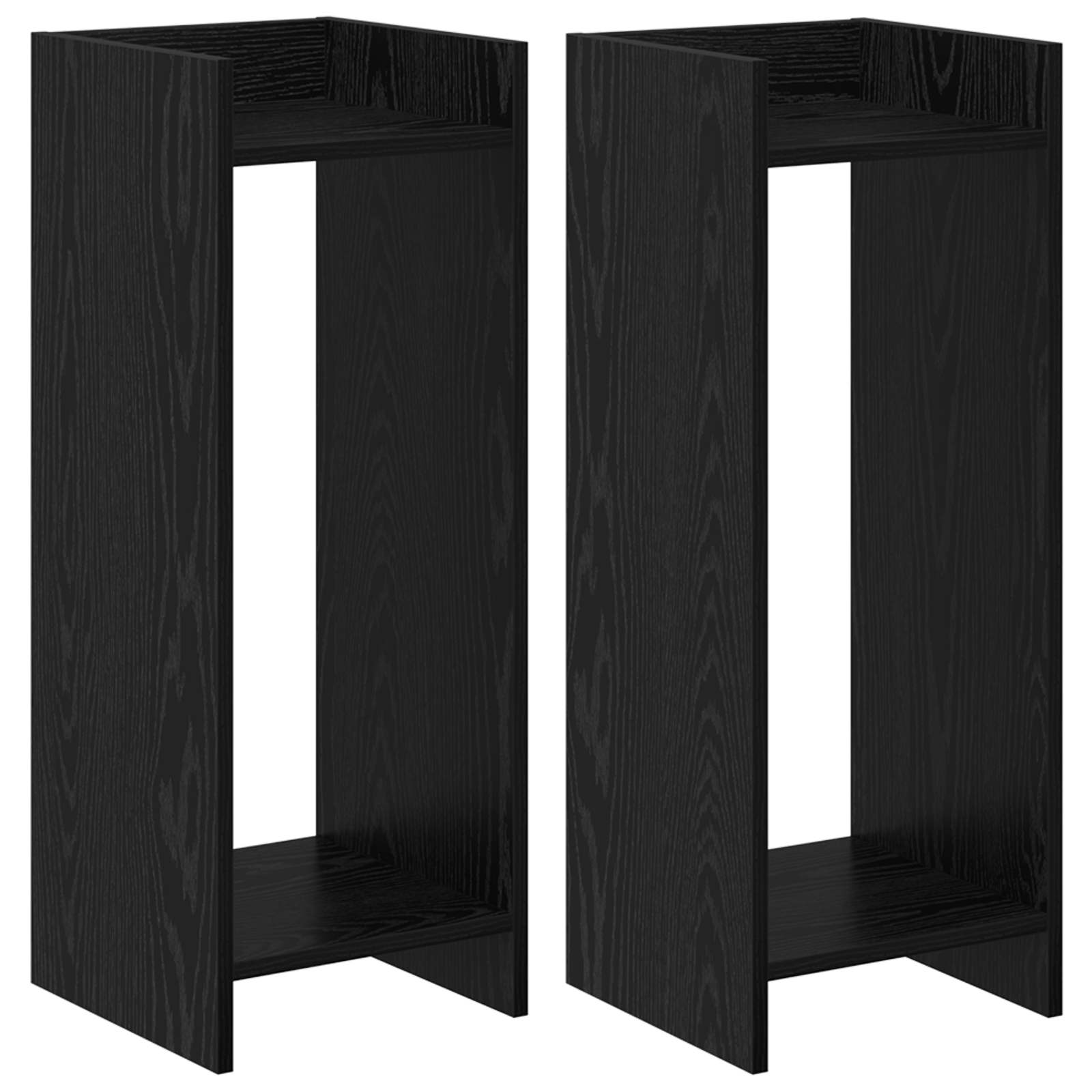 Supporto per piante 2 pcs Rovere Nero 30 x 30 x 80 cm | homemem39