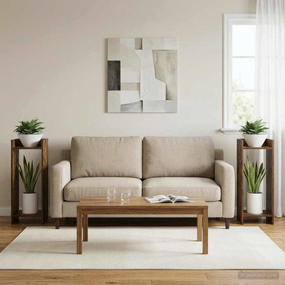 Supporto per piante 2 pcs Quercia Affumicata 30 x 30 x 80 cm | homemem39