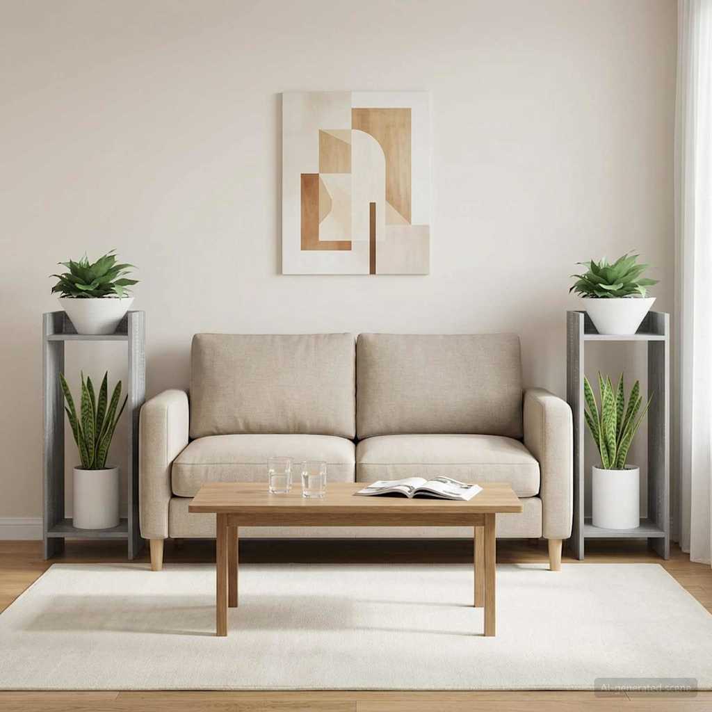 Supporto per piante 2 pcs Sonoma grigia 30 x 30 x 80 cm | homemem39