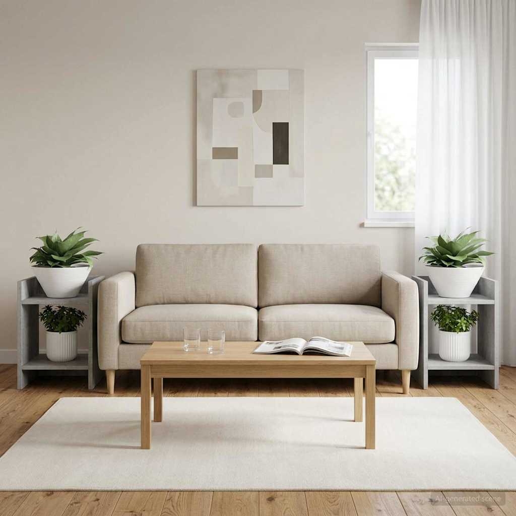 Supporto per piante 2 pcs Grigio Cemento 30 x 30 x 40 cm
