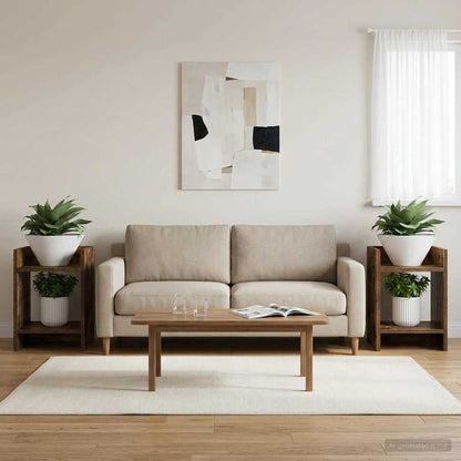 Supporto per piante 2 pcs Quercia Affumicata 30 x 30 x 40 cm | homemem39