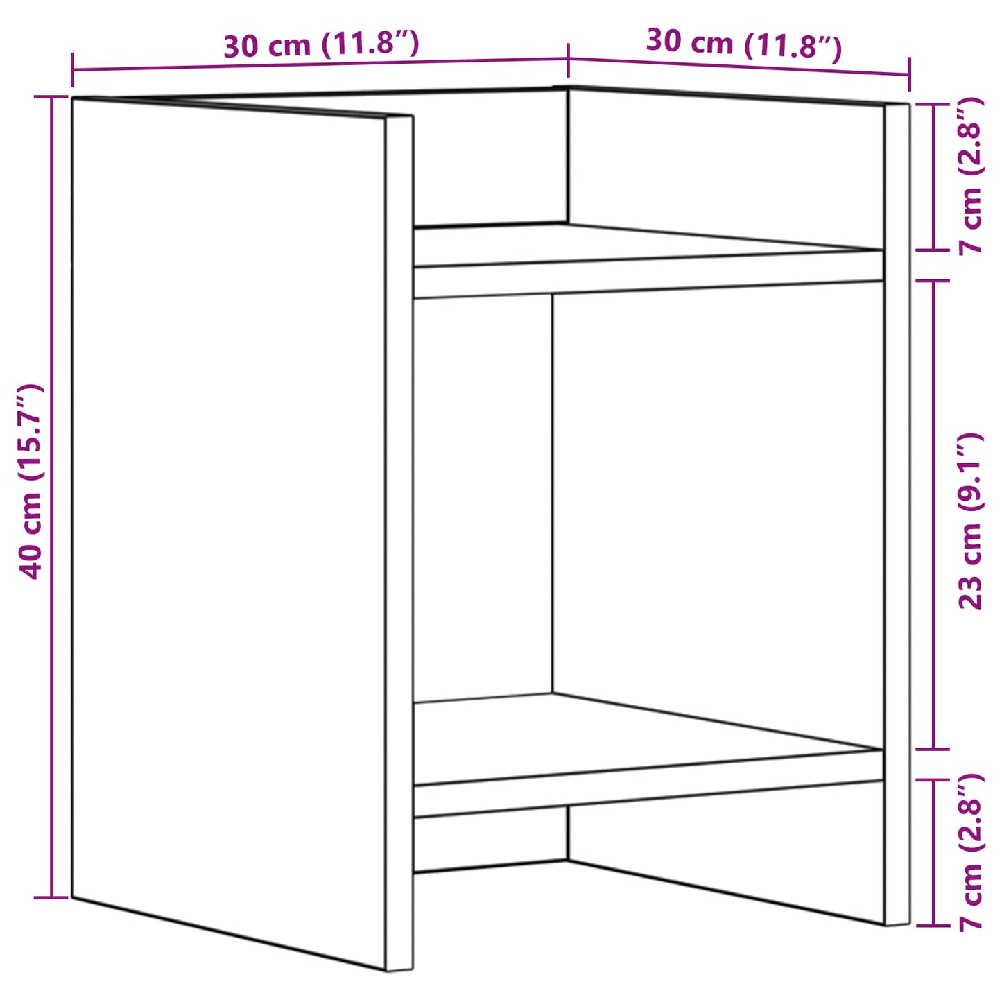Supporto per piante 2 pz Legno antico 30 x 30 x 40 cm